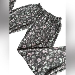 Grey Winter Cuddl Duds Sweater Knit Pajama Joggers